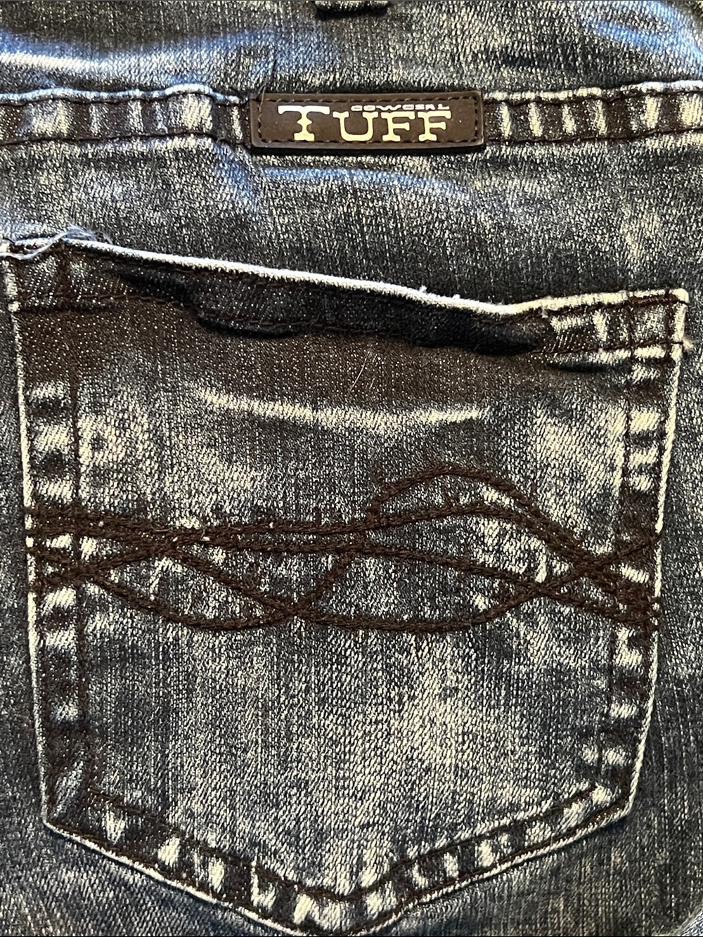 Cowgirl Tuff Serape Soul Dark Wash Straight Jeans Size 32X35 - Picture 13 of 14